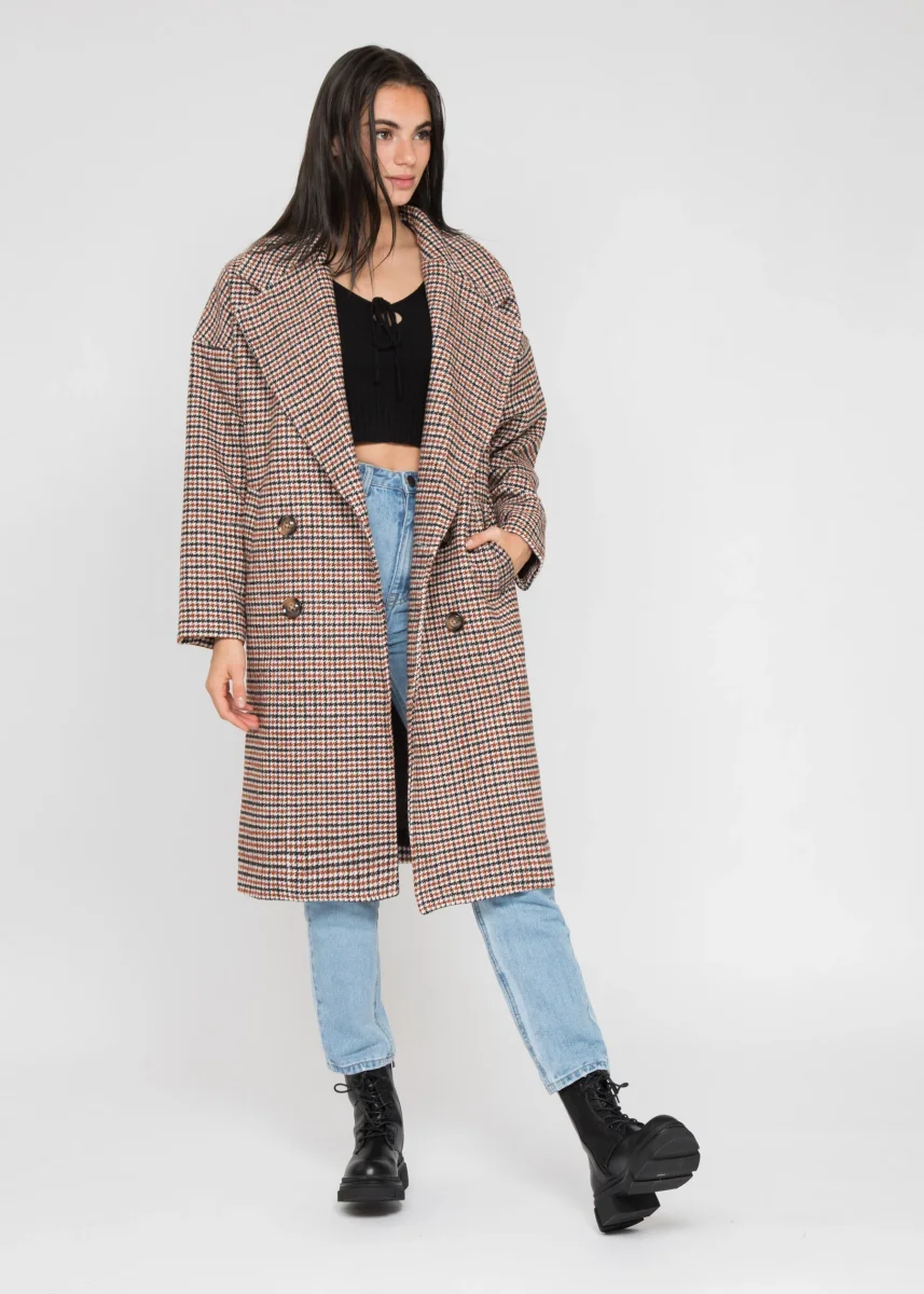 Manteau long oversize à carreaux – Image 6
