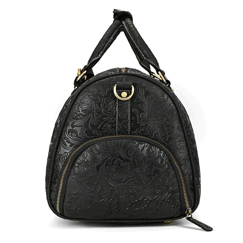 Sac de Voyage Cuir Noir Femme – Image 5