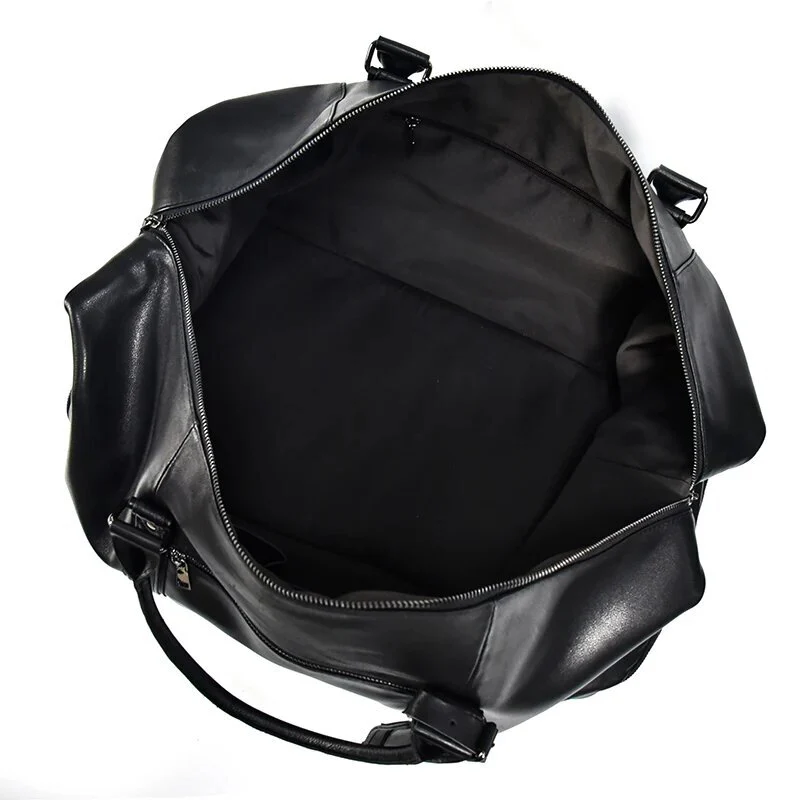 Sac Week-end Homme Cuir Noir – Image 6