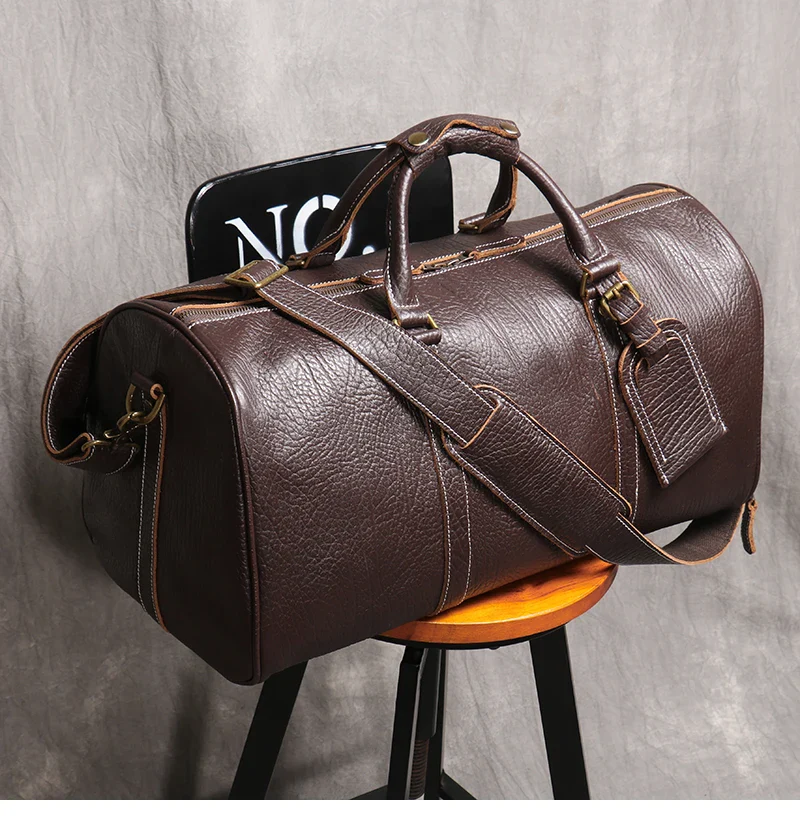 Sac 48H Cuir Marron Homme – Image 4