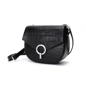 Sac Besace Cuir Noir Femme