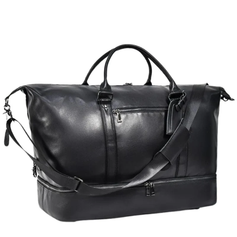 Sac Week-end Homme Cuir Noir – Image 2