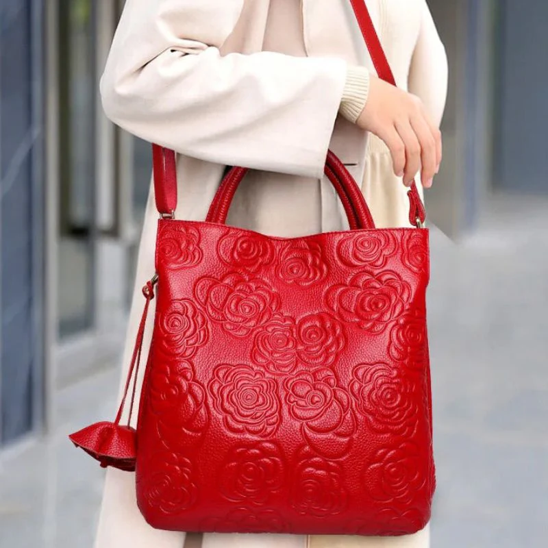 Sac Seau Cuir Rouge – Image 5