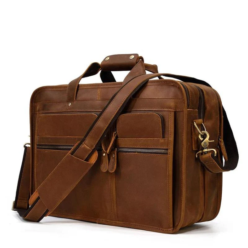 Sac Ordinateur 17 Pouces Homme Cuir – Image 2