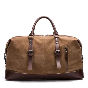 Sac de Voyage Toile et Cuir