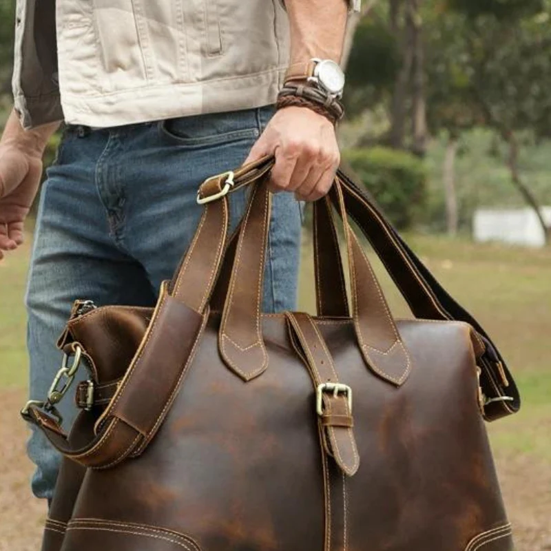 Sac à Main Homme Cuir Marron – Image 4