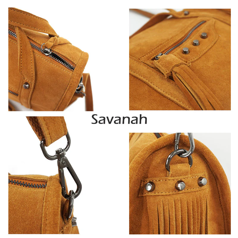 Savanah sac à main cuir velours – Image 6