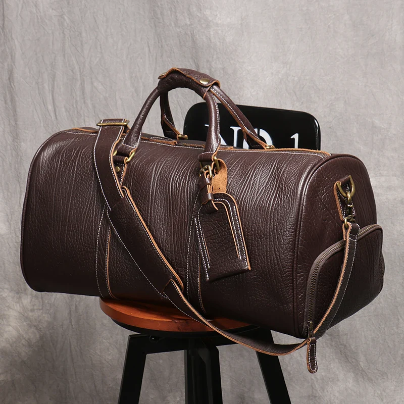 Sac 48H Cuir Marron Homme – Image 3