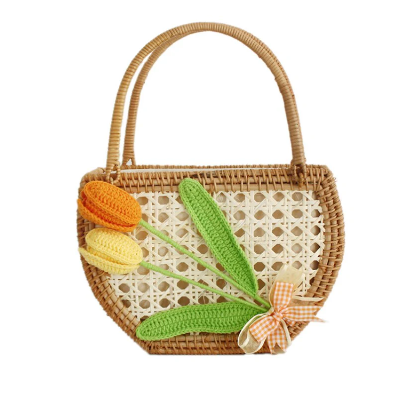 Sac a Main Femme Ajoure Avec Fleurs – Image 2