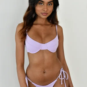 Top bikini armatures côtelé violet