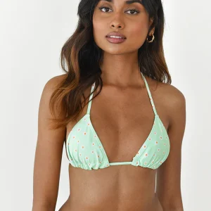 Top bikini triangle vert marguerite