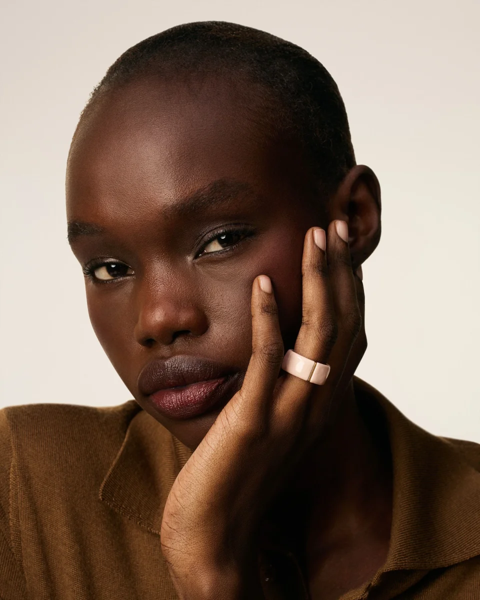 Bague Rose Laquée Emaillée En Laiton – Image 7