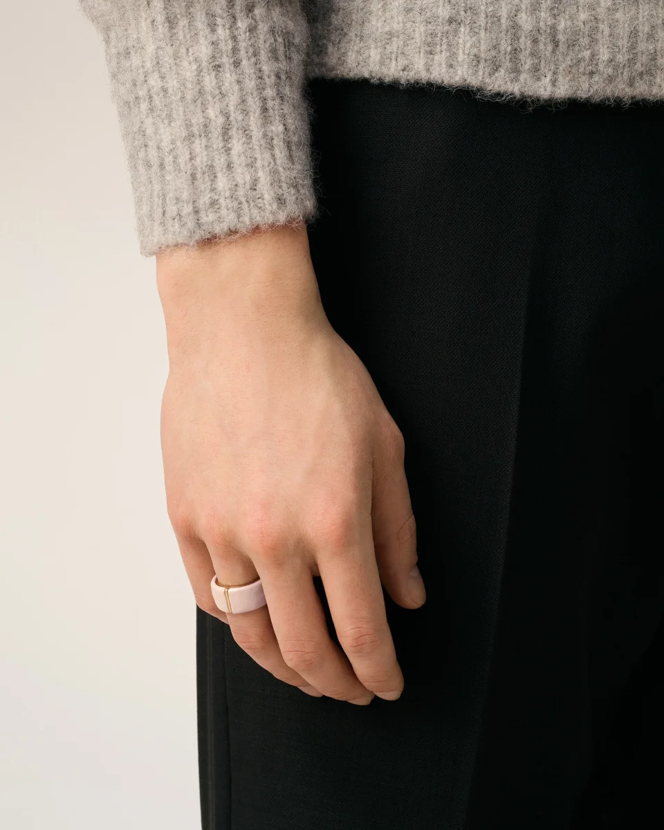 Bague Rose Laquée Emaillée En Laiton – Image 3