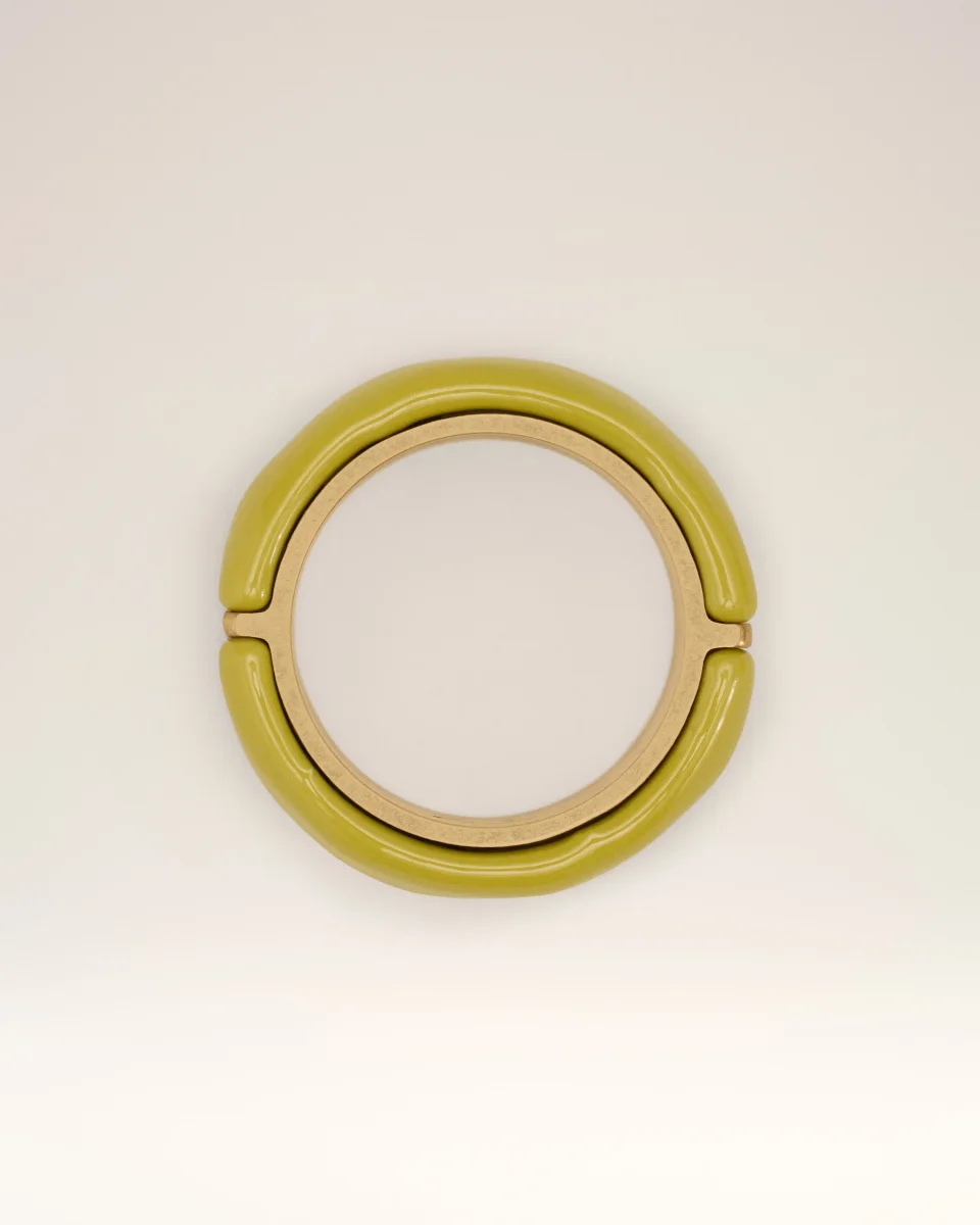 Bague Verte Laquée Emaillée En Laiton – Image 6