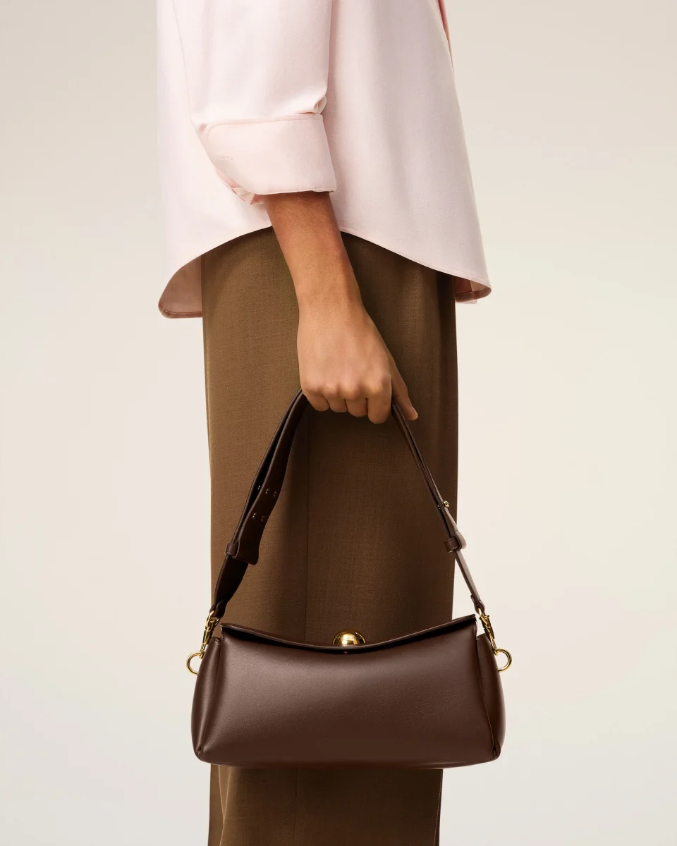 Sac Marron Carrousel En Cuir Lisse – Image 3