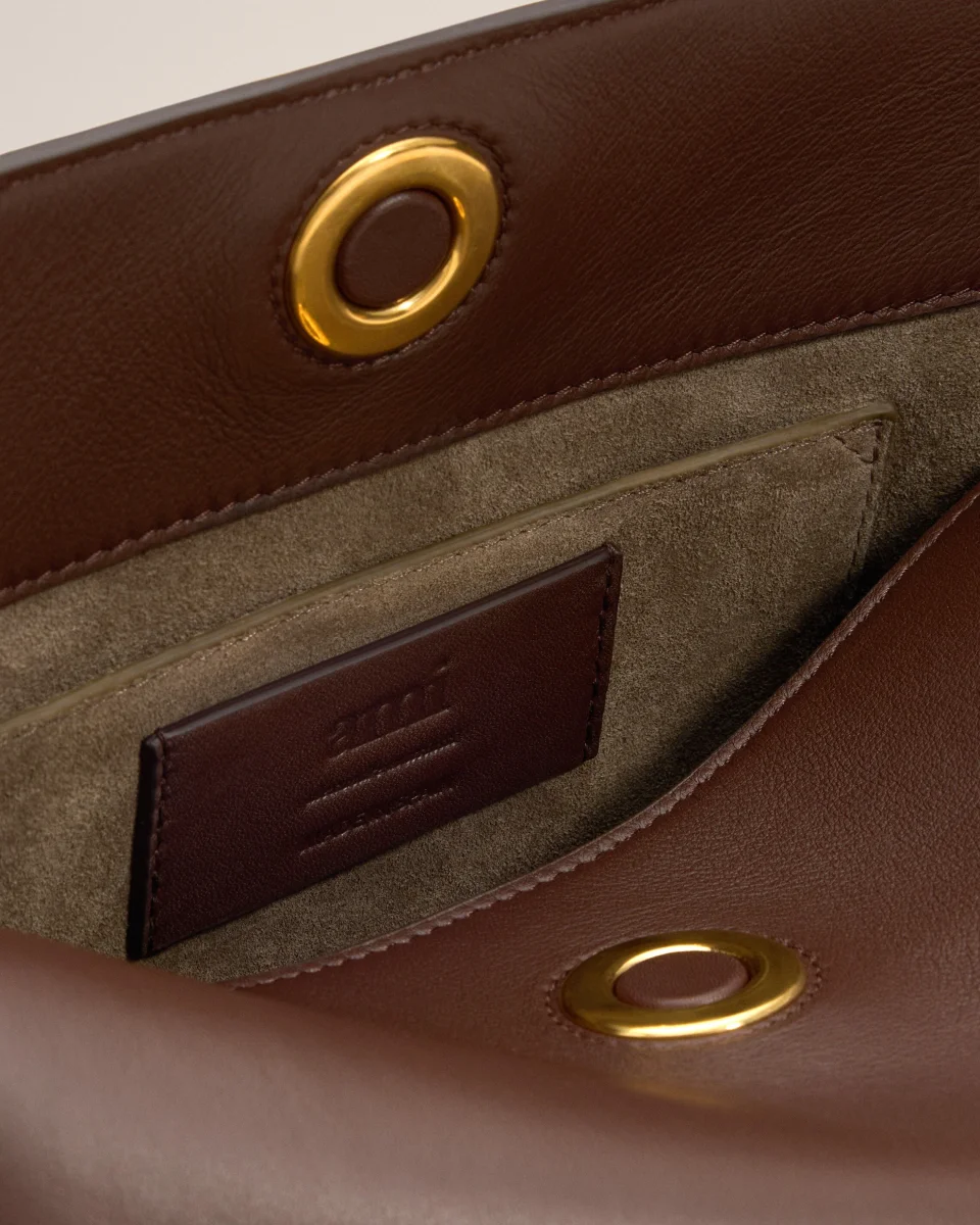 Sac Marron Carrousel En Cuir Lisse – Image 8