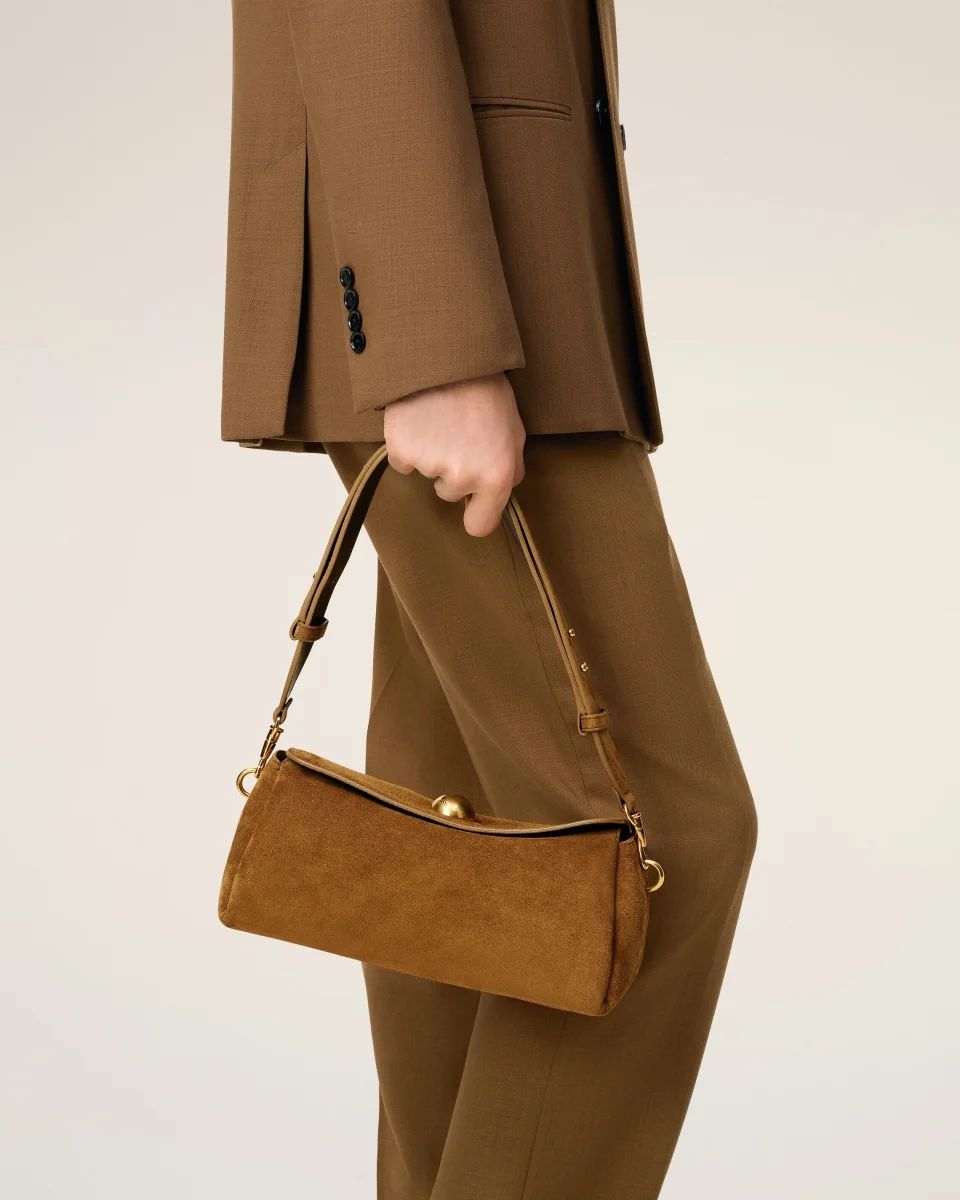 Sac Marron Carrousel En Cuir Velours – Image 3