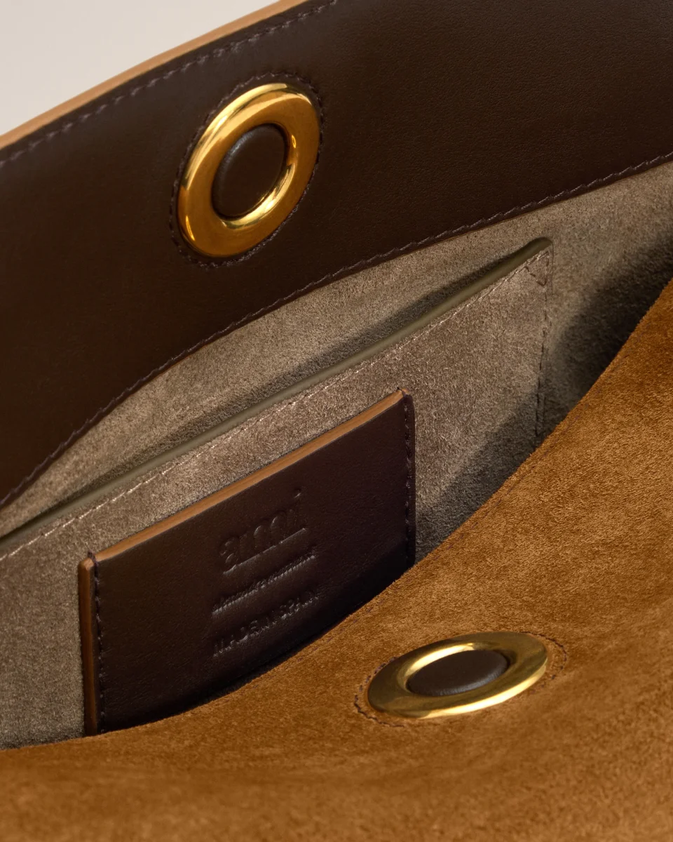 Sac Marron Carrousel En Cuir Velours – Image 8