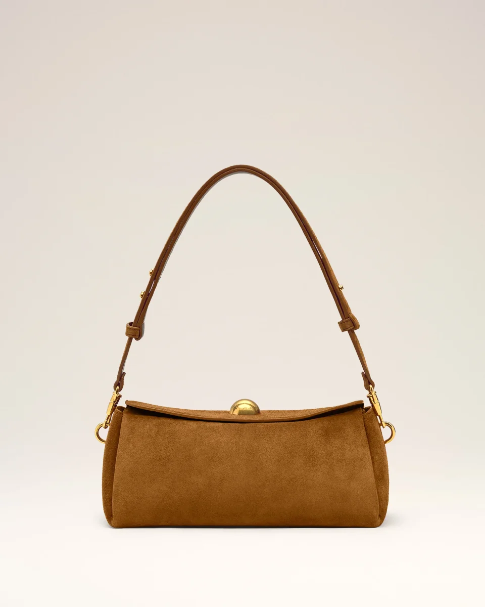 Sac Marron Carrousel En Cuir Velours – Image 9