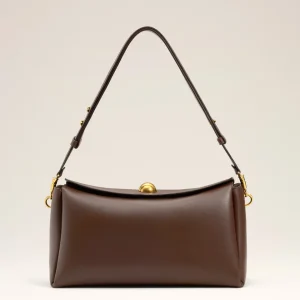 Sac Marron Carrousel Moyen En Cuir Lisse