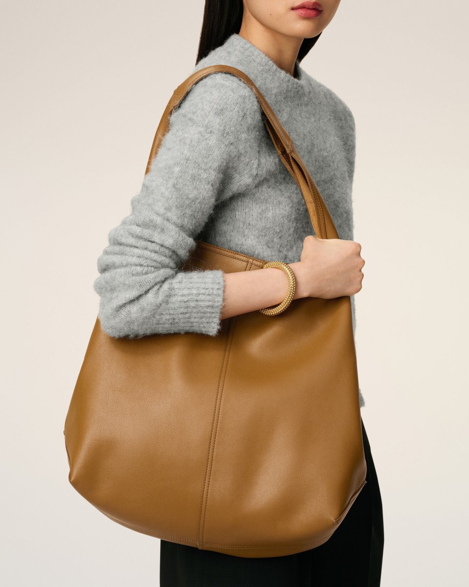 Sac Hobo Jaune Etienne En Cuir Souple – Image 9
