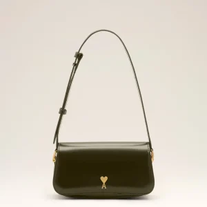 Sac Porté Epaule Paris Paris Vert en Cuir De Veau