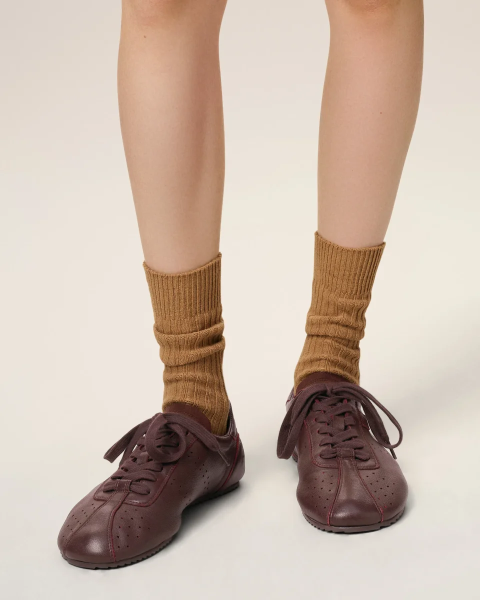 Baskets Soft Bordeaux Basses En Cuir Lisse – Image 7