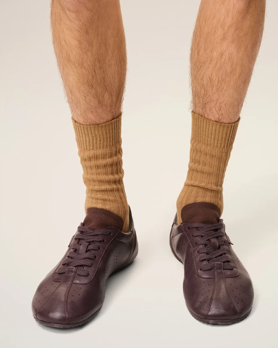 Baskets Soft Bordeaux Basses En Cuir Lisse – Image 3