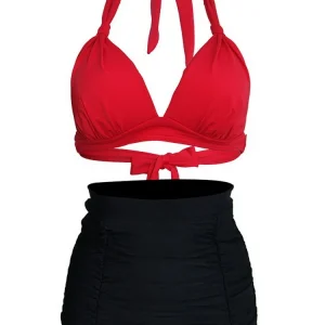Bikini Retro Rouge et Noir