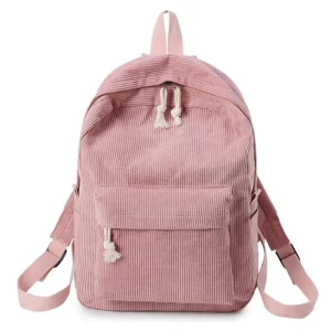 Sac à Dos Collège Fille - Velours Rose