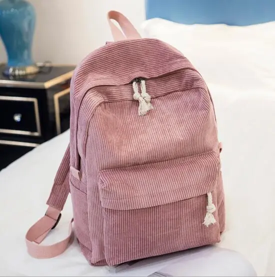 Sac à Dos Collège Fille - Velours Rose – Image 3