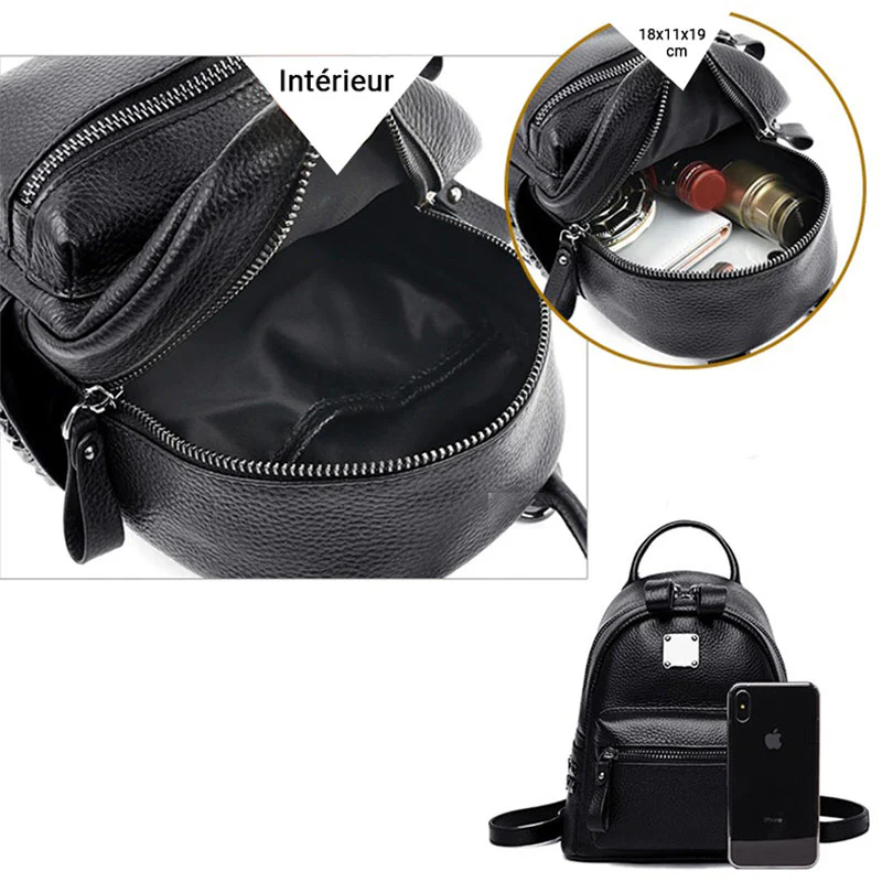 Rimini mini sac à dos femme cuir – Image 7