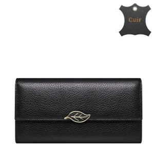 Leaf portefeuille en cuir femme