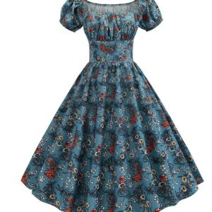 Robe Année 50 Petites Fleurs