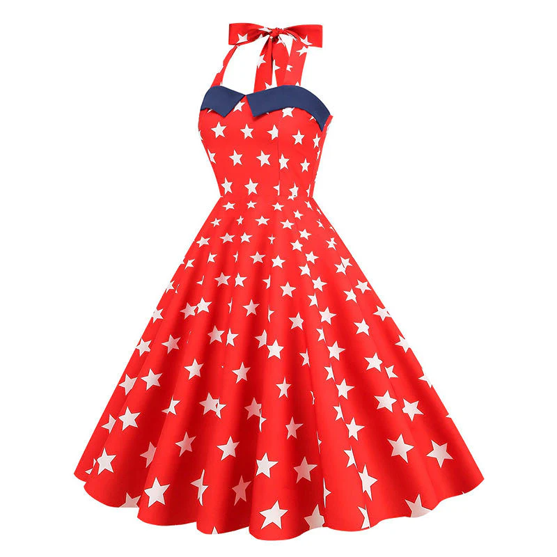 Robe Année 50 Rouge USA – Image 3