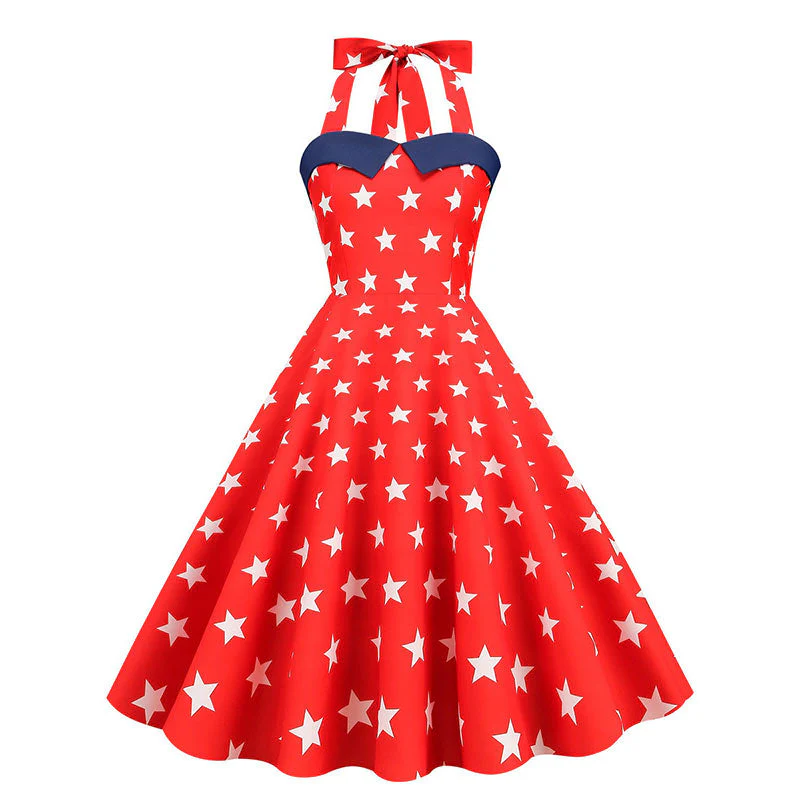 Robe Année 50 Rouge USA – Image 2