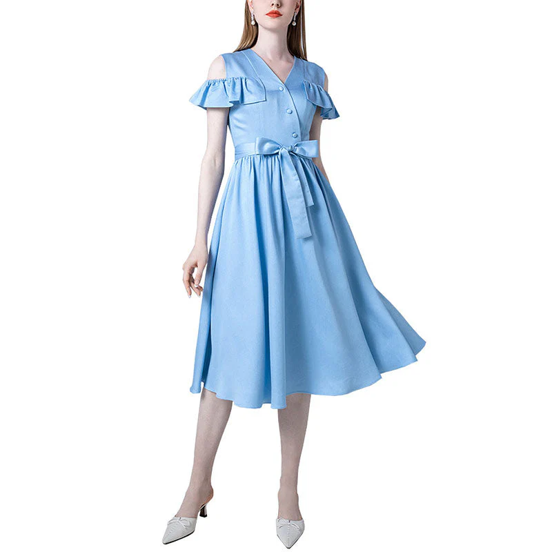 Robe Années 50 Bleu – Image 4
