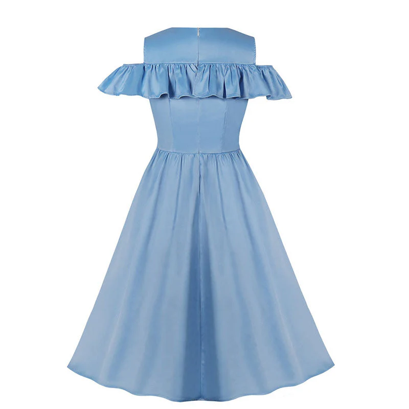 Robe Années 50 Bleu – Image 3