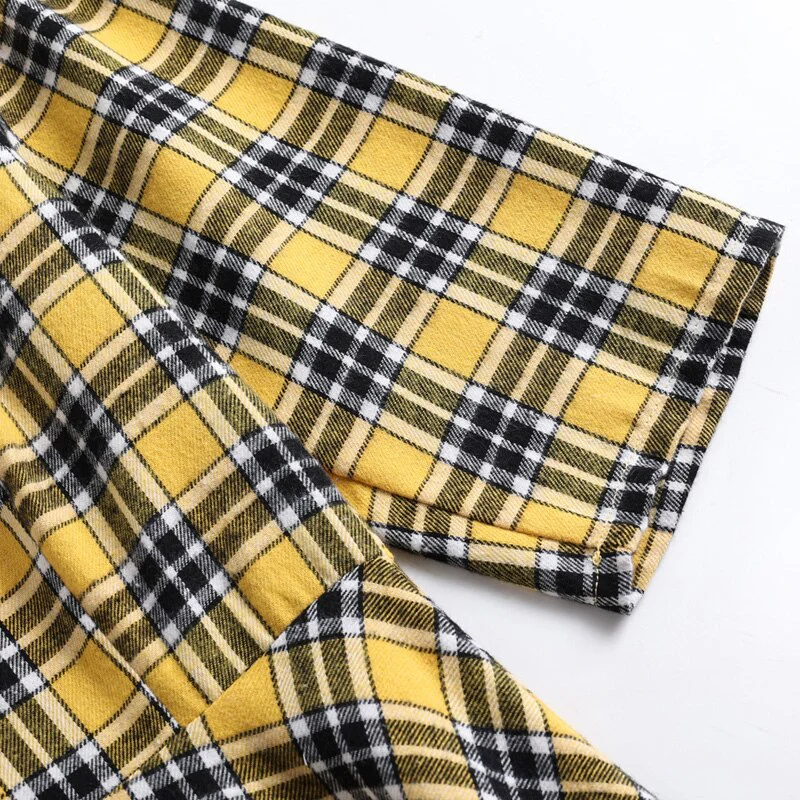 Robe Années 50 Jaune et Noir à Carreaux – Image 6