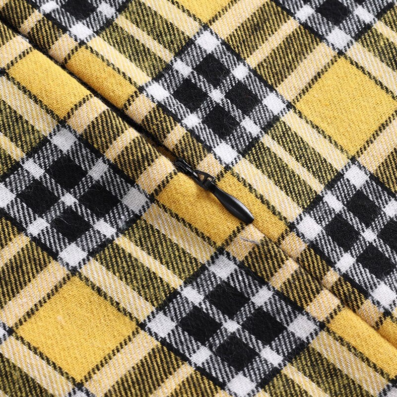 Robe Années 50 Jaune et Noir à Carreaux – Image 7