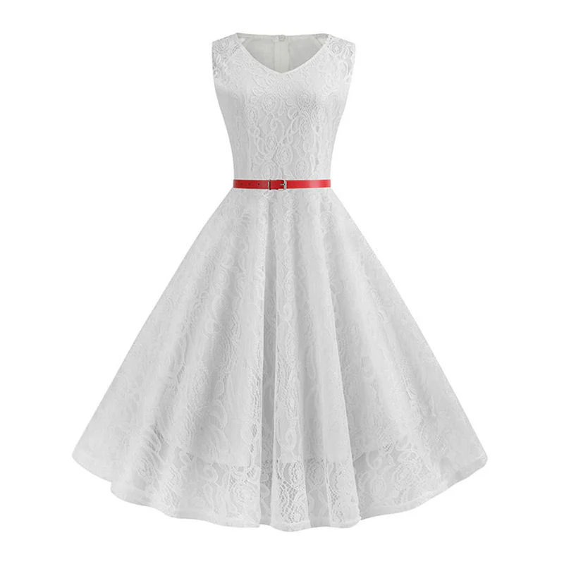Robe Blanche Années 50 – Image 2