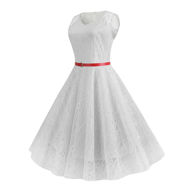 Robe Blanche Années 50 – Image 3