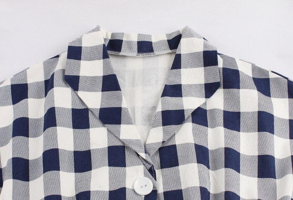 Robe Bleue Rétro Gros Carreaux – Image 4