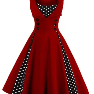 Robe Colorée Années 50 à Pois