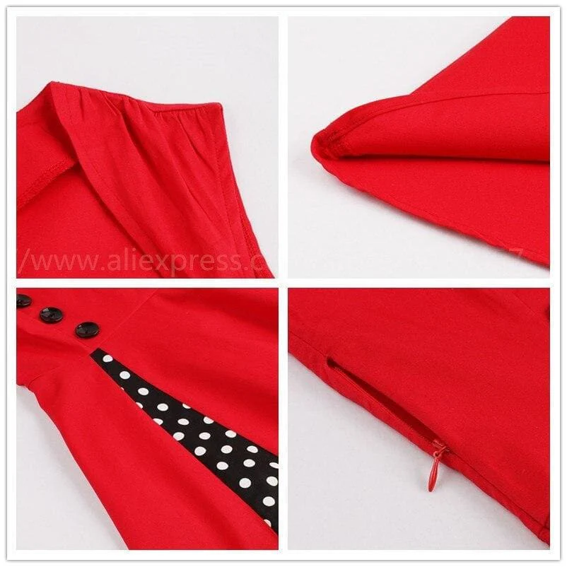 Robe Colorée Années 50 à Pois – Image 7