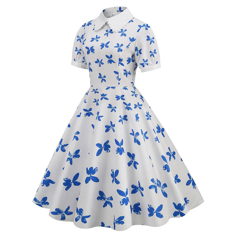 Robe Années 50 Papillon Bleu – Image 3