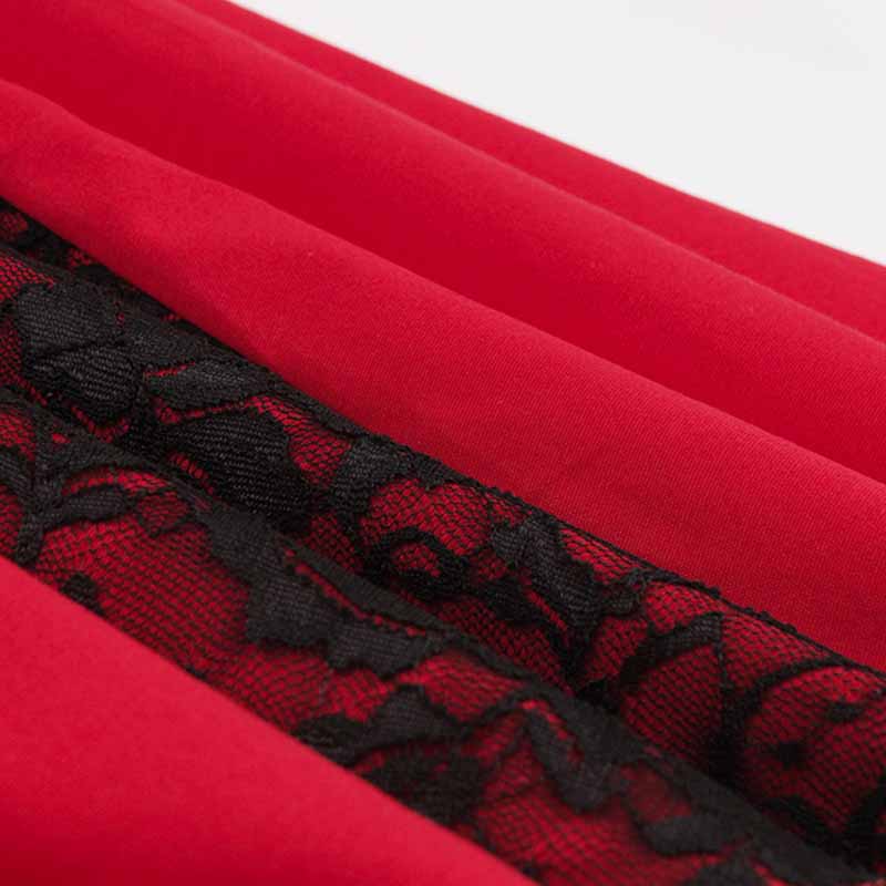 Robe Gothique Rouge et Noire Années 50 – Image 7