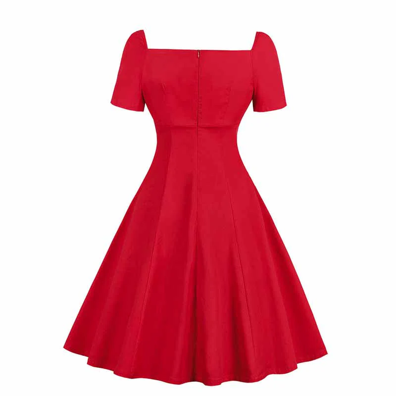 Robe Gothique Rouge et Noire Années 50 – Image 5