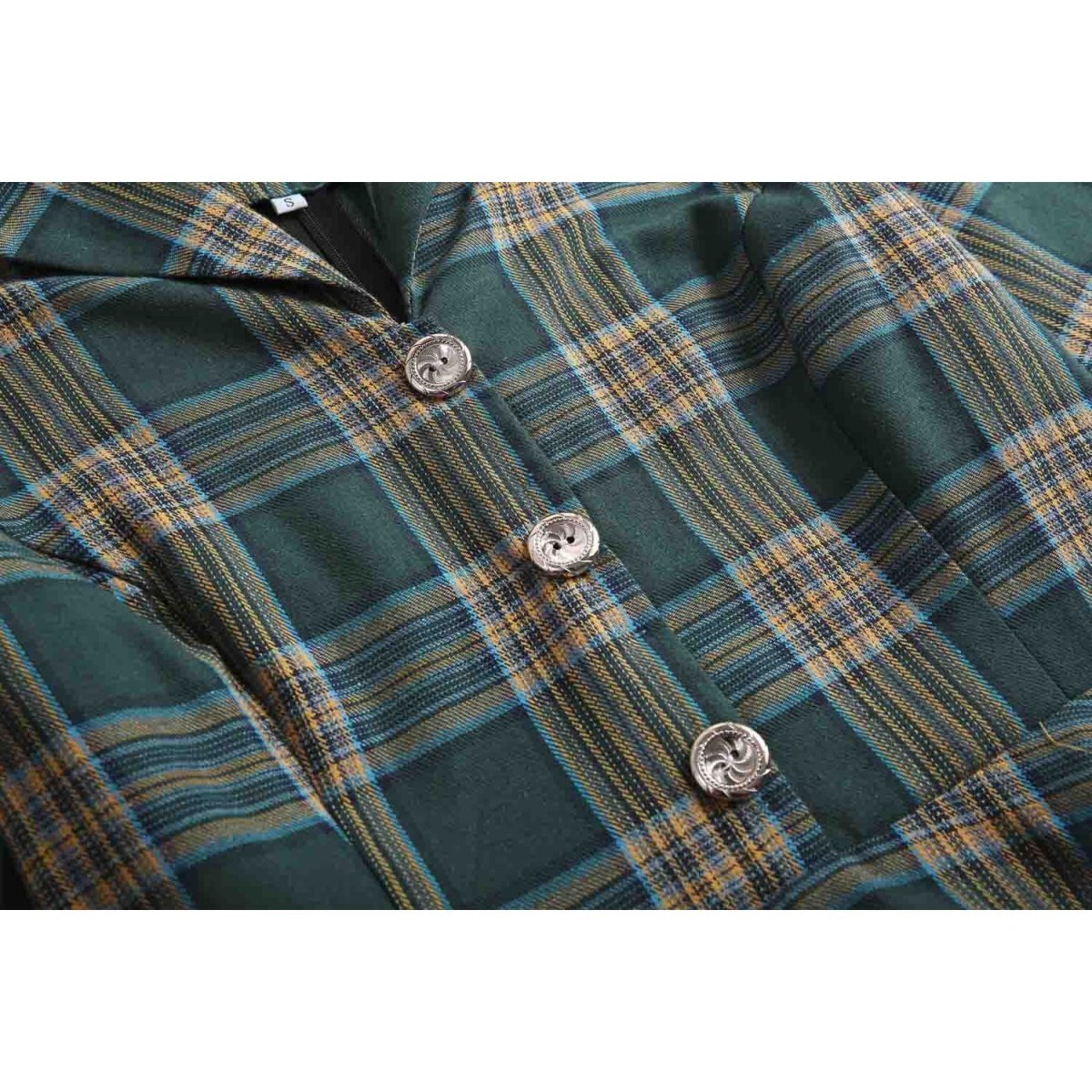 Robe Verte à Carreaux Années 50 – Image 6