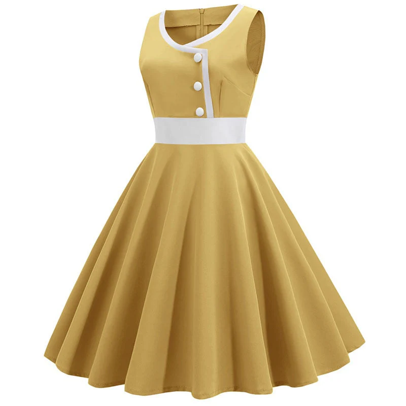 Robe Rétro Années 50 Jaune – Image 3